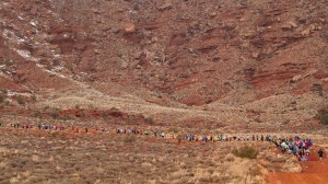 Start of the 55k Moab Red Hot trail race
