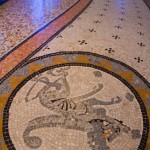 Detail of floor tiles in Montserrat monestary chapel