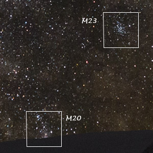 M20 nebula and M23 cluster