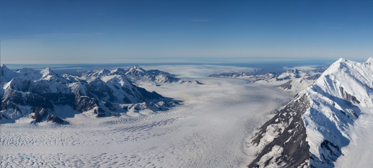 Mt. Eaton (right) and Malaspina glacier, Kluane National Park
