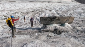 Large boulder on the Tusk glacier