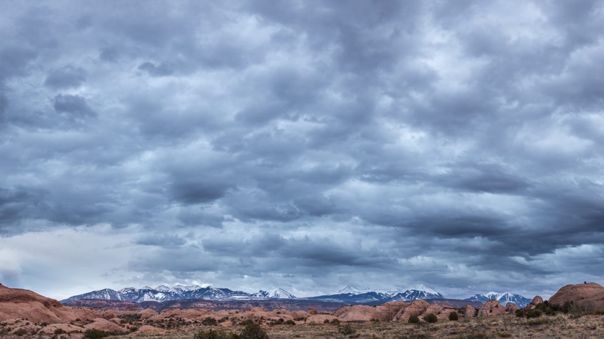 La Sal mountains from Sandflats Recreation Area, Moab, Utah
