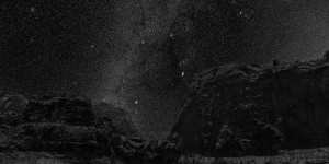 Winter Milky Way above big bend, Zion NP, Utah