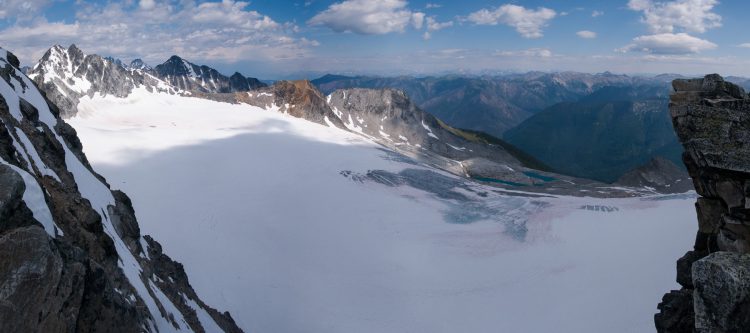 Avalanche Glacier, Beaver Valley, and the Rockies on the far horizon