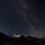 Milky Way over Mts Athabasca and Andromeda, 3-minute exposure composite