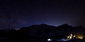 Sorcerer Lodge pre-dawn sky, Selkirk mountains, British Columbia