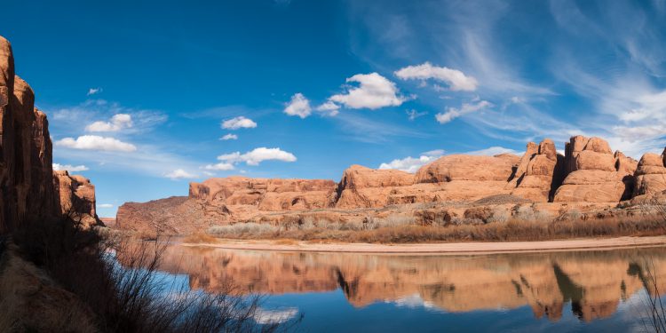 Colorado River reflection, Moab, Utah