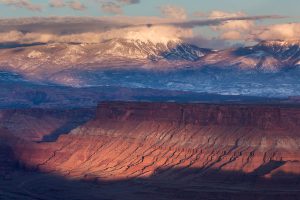 La Sal mountains from Dead Horse Point state park