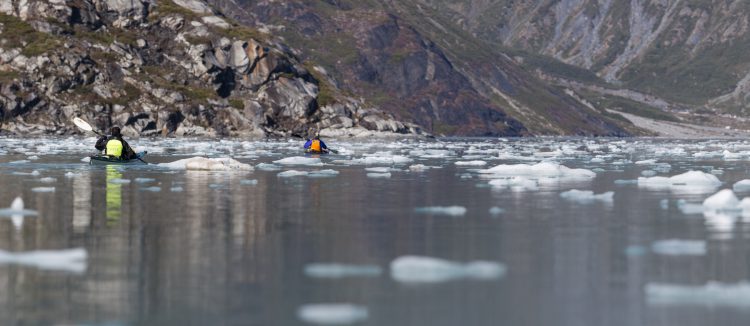 Josh and Jim working their way through the iceberg field